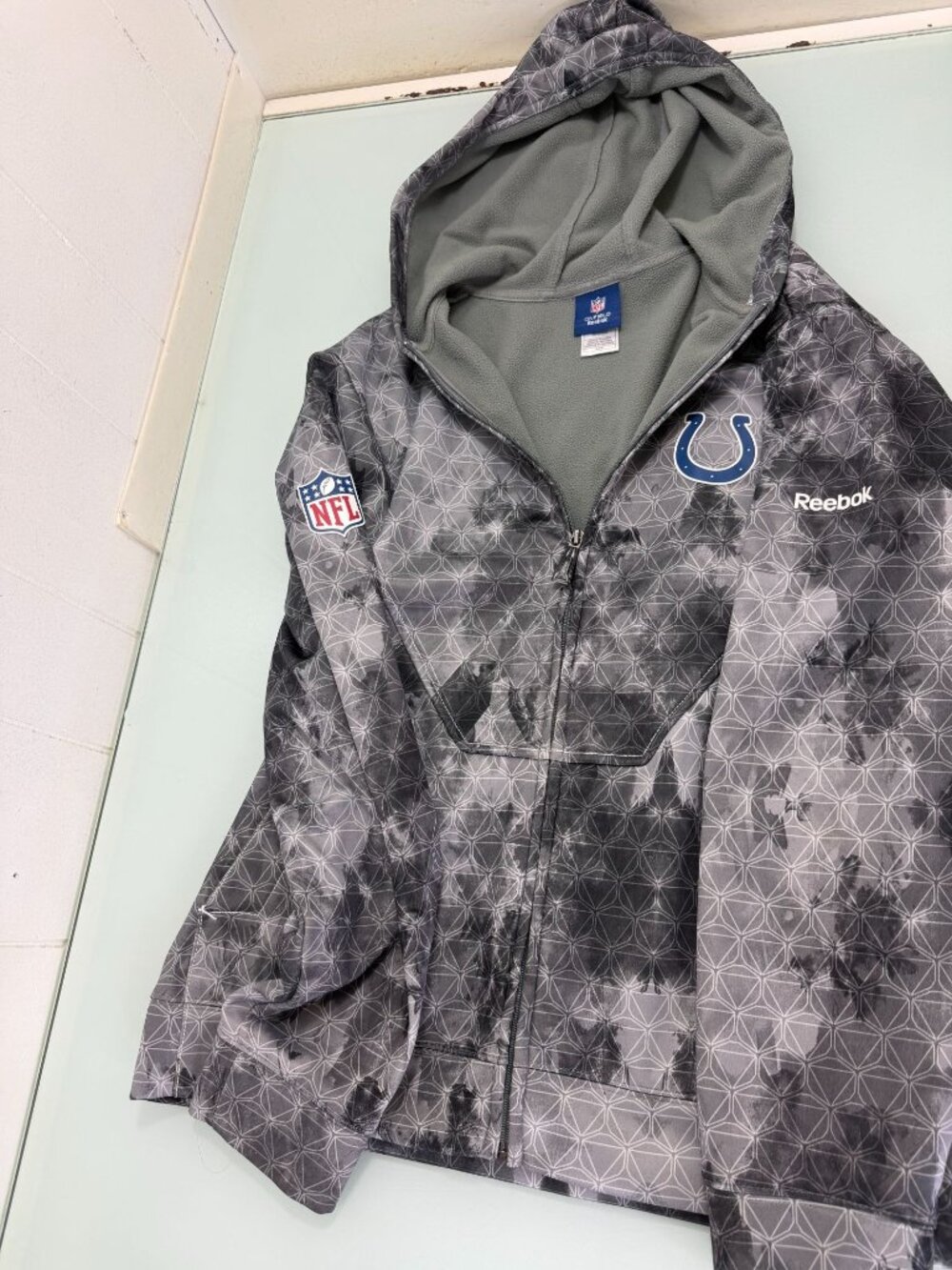 Vintage Reebok Indianapolis Colts Jacket Men's Small S Fleece Lined NFL On Field